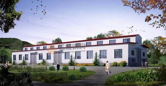 山東三維鋼結構公司建造的輕鋼結構廠房效果圖