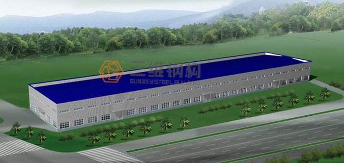 山東三維鋼結構公司建造的柴里礦輕鋼結構廠房結構效果圖