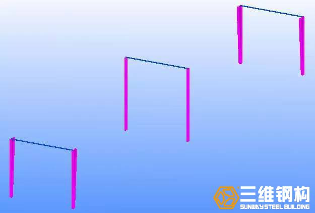 安裝鋼柱之間連梁(或系桿)